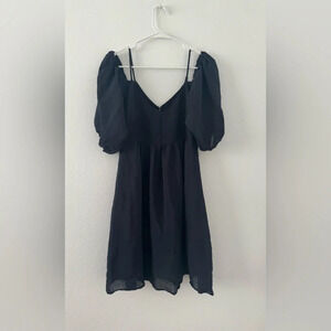 Anthropologie Carina Open-Shoulder Dress Moulinette Soeurs Black Size Small